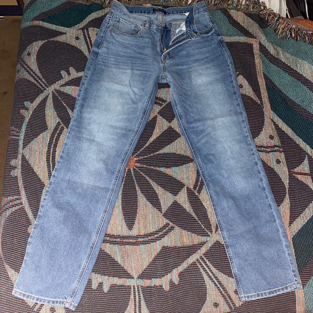 SHEIN BASICS Zipper Fly Straight Leg Jeans